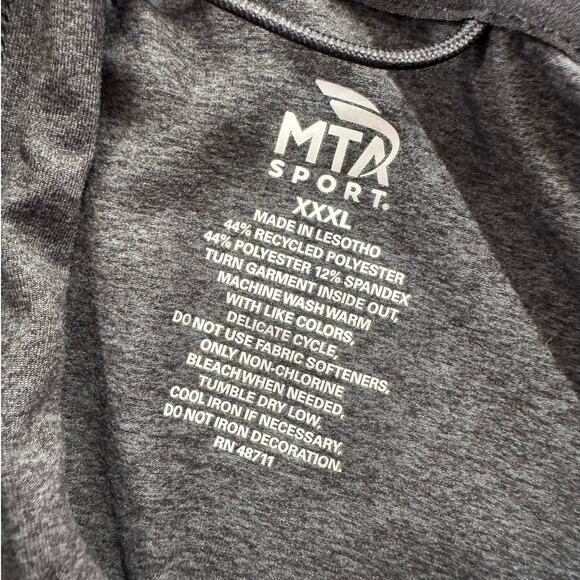 MTA Sport Mens XXXL Gray Hooded TShirt Polyester - Picture 3 of 9